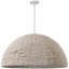 Luminaire suspendu dôme en bois Breanne - 35 po de diamètre - Blanc mat - Abat-jour blanc rétro-591606033-591606045