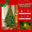 Arbre de Noël artificiel à grandes branches 6 pi vert avec branches de pin, ensemble illuminé avec arbre, guirlande et couronne