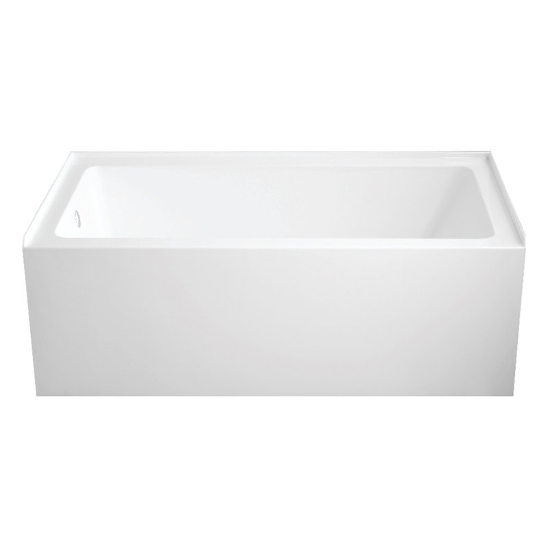 Kingston Brass Aqua Eden 60-Inch Acrylic Rectangular 3-Wall Alcove Tub with Anti-Skid Surface, Left