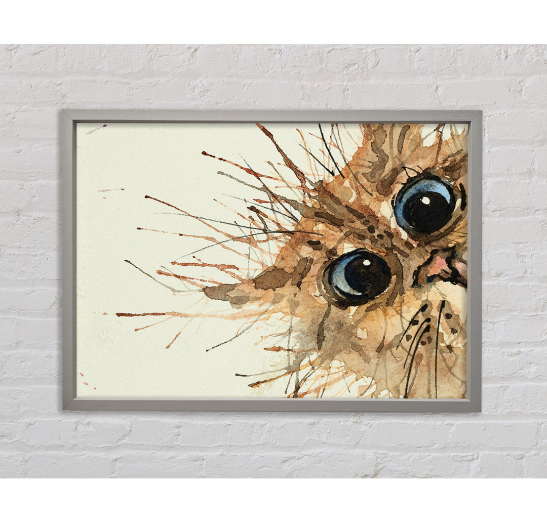 Aquarell Splat Cat - Einzelner Bilderrahmen Kunstdrucke auf Leinwand