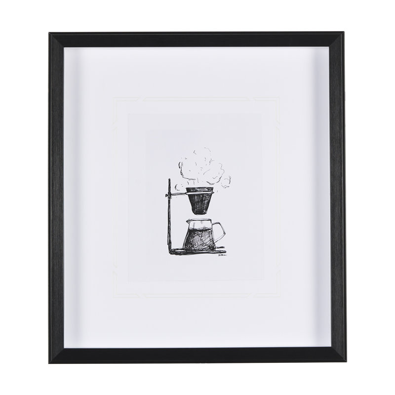 «French Press» par Simeng, reproduction d'art encadrée sous verre, Pour Over