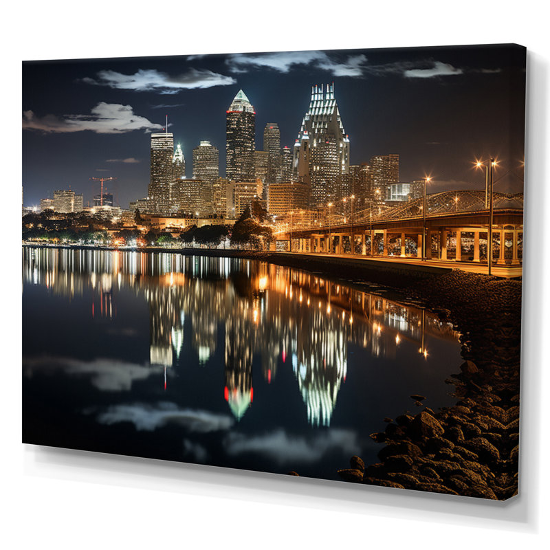 «San Diego Beautiful Beach View Cityscape», art mural San Diego, 16" H x 32" W, Toile tendue