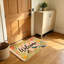 Tapis d'entrée de bienvenue à motif floral et oiseaux papillons, 51 x 81 cm, beige chaud