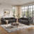 82 Inch Chesterfield Loveseat Sofa,tuxedo Arms Modern Couch Velvet Fabric-1144231722