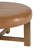 Linden Mid-Century Modern Faux Leather Round Ottoman Coffee Table With Solid Wood Cross-Base-120235435