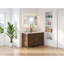Meuble-lavabo double 54 po Cerrito en chêne brossé brun avec comptoir en pierre reconstituée blanc grain-1155162096