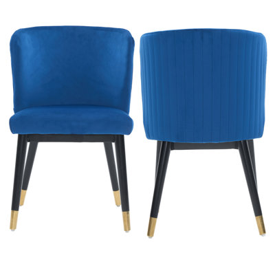 Sofina Modern Velvet Dining Chair, Tufted Back, Wooden Frame