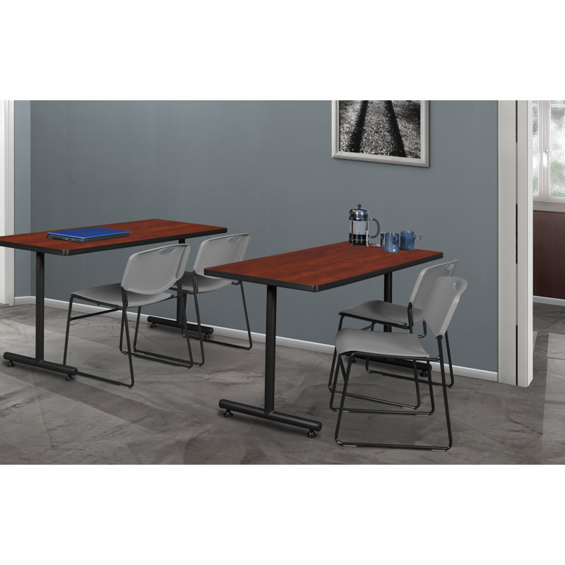 Nicklos Steel T-Base Training Seminar Table, 29" H x 48" L x 30" W, Cherry