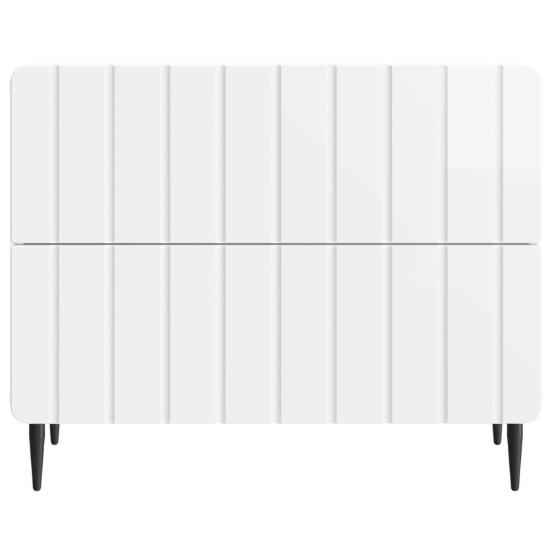62cm W Manufactured Wood Bedside Table, High Gloss White