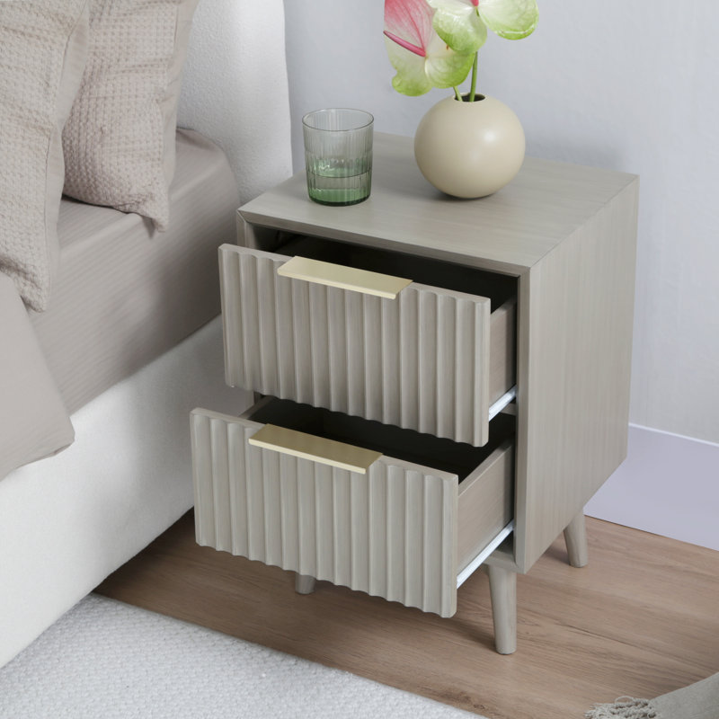 38cm W Bedside Table, Grey