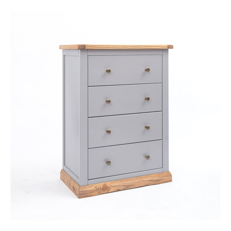 Millar 70cm W 4 - Drawer Chest of Drawers, Natural/Grey/Gold