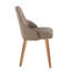 Chaises de salle à manger contemporaines avec revêtement en similicuir et pieds en bois cintré - ensemble de 2-130076342-130076344