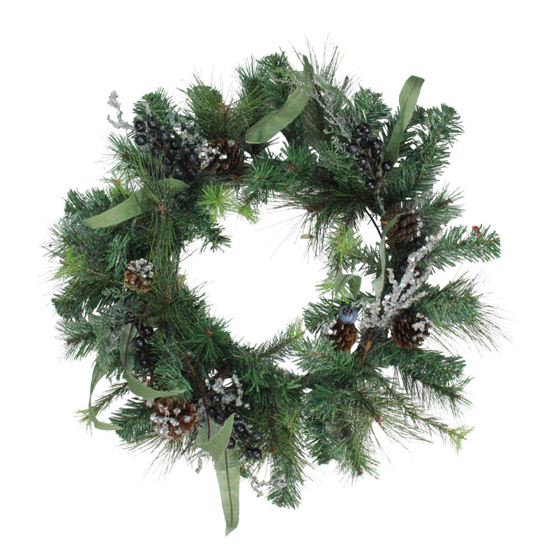24-Inch Unlit Mixed Pine and Pine Cone Christmas Wreath