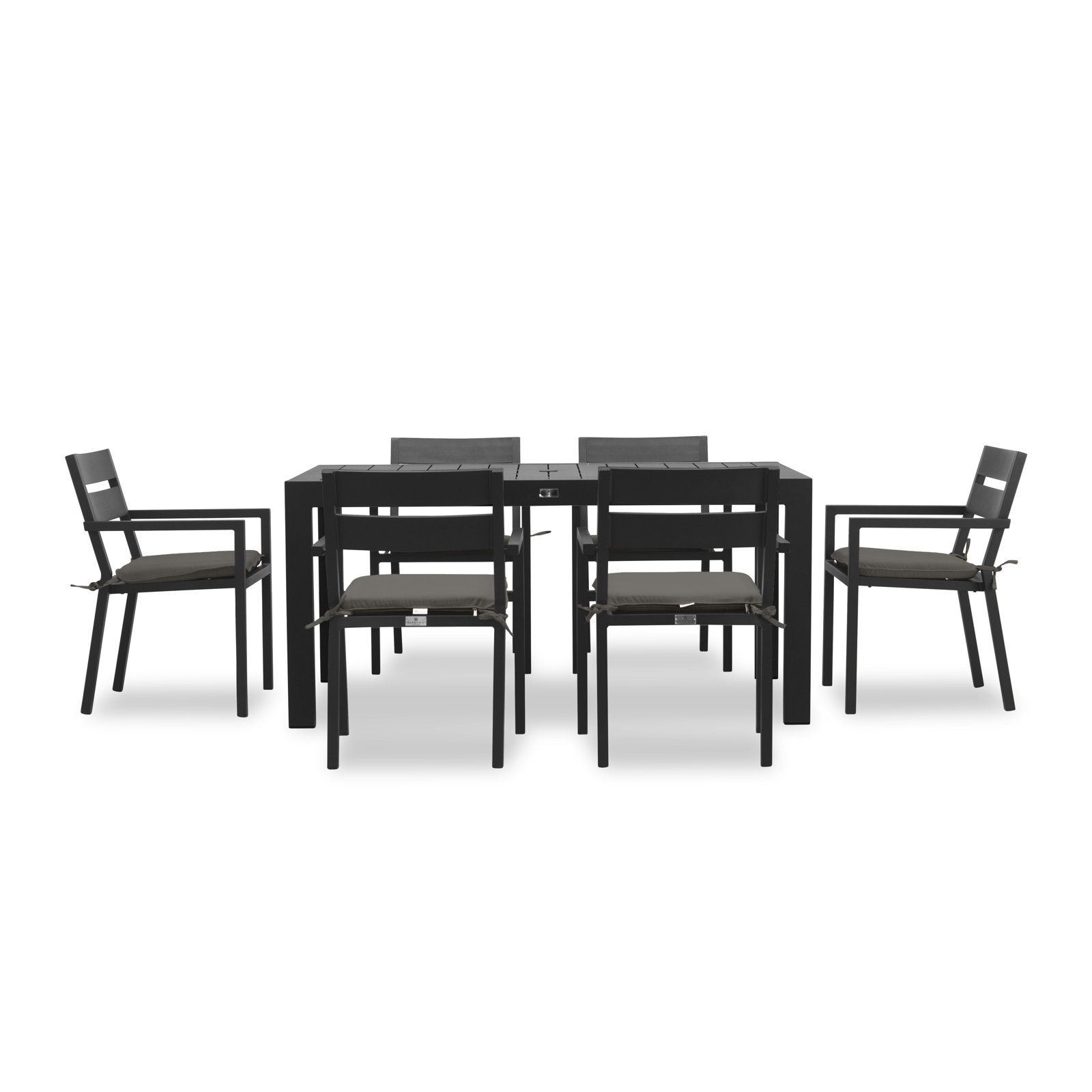 Eartha 63" Patio Dining Set, Canvas Regatta Sunbrella® Canvas, Black