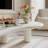 Minimalist Cloud Coffee Table - Curved Cashew Design, Compact Low-Height Centre Table for Living Room & Small Spaces