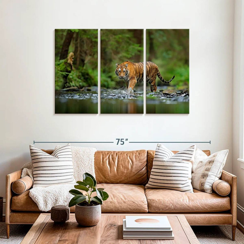 Brampt Tiger In The River, 36" H x 57" W