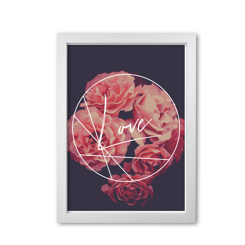 Floral Love - Print, White Grain Frame, 42 cm H x 30 cm W x 5 cm D
