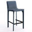 Tabouret de bar H 26 po entièrement assemblé, tabouret de bar rembourré en cuir Saddle avec siège rembourré, tabouret de bar à hauteur de comptoir avec repose-pieds à structure en métal pour îlot de cuisine, bleu-2110765622-2110896976