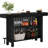 63" Modern Black Home Bar Unit – 2-Tier Mini Bar Table With Footrest, Tall Pub Table For Kitchen, Bistro, Dining Room, Living Room – Industrial Coffee Bar Cabinet-1564267317