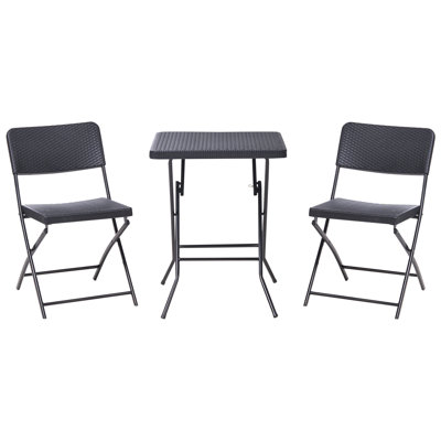 Bistro Set Folding TRAPPETO Black