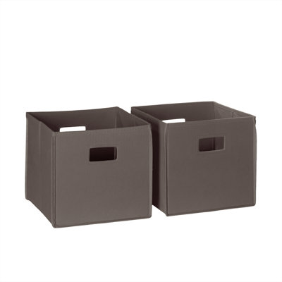 RiverRidge Kids 2pc Fabric Collapsible Storage Cube Organizers with Handles for Playroom Organization
