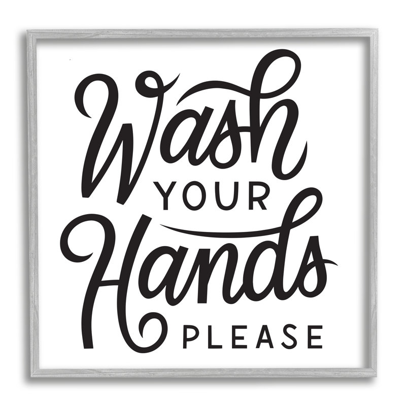 «Wash Hands S'il Vous Plaît», signe de la salle de bain par Jalynn Heerdt - impression, L 24 po x H 24 po