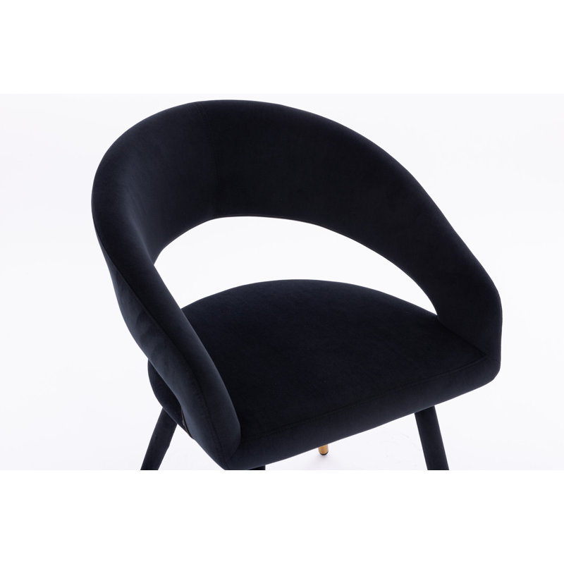 Boyuan Velvet Side Chair, Black