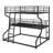 Multifunctional Design Triple Heavy Duty Metal Bunk Bed  With Ladder, Safety Guard Rails-170480495