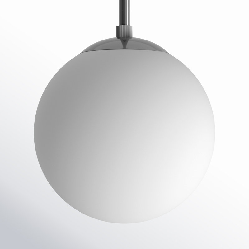 Luminaire suspendu simple à 1 lumière Wilbourn, Nickel brossé, 47.25" H x 8" W x 8" D
