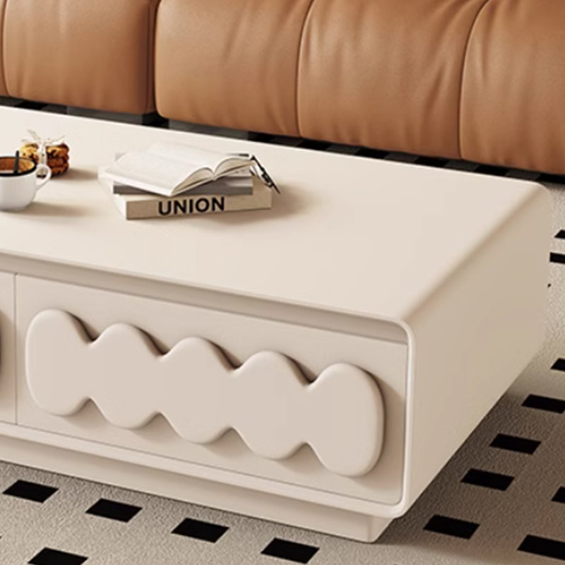 Table basse simple au design créatif, H 16,92 po x L 55,11 po x l 27,55 po, Blanc
