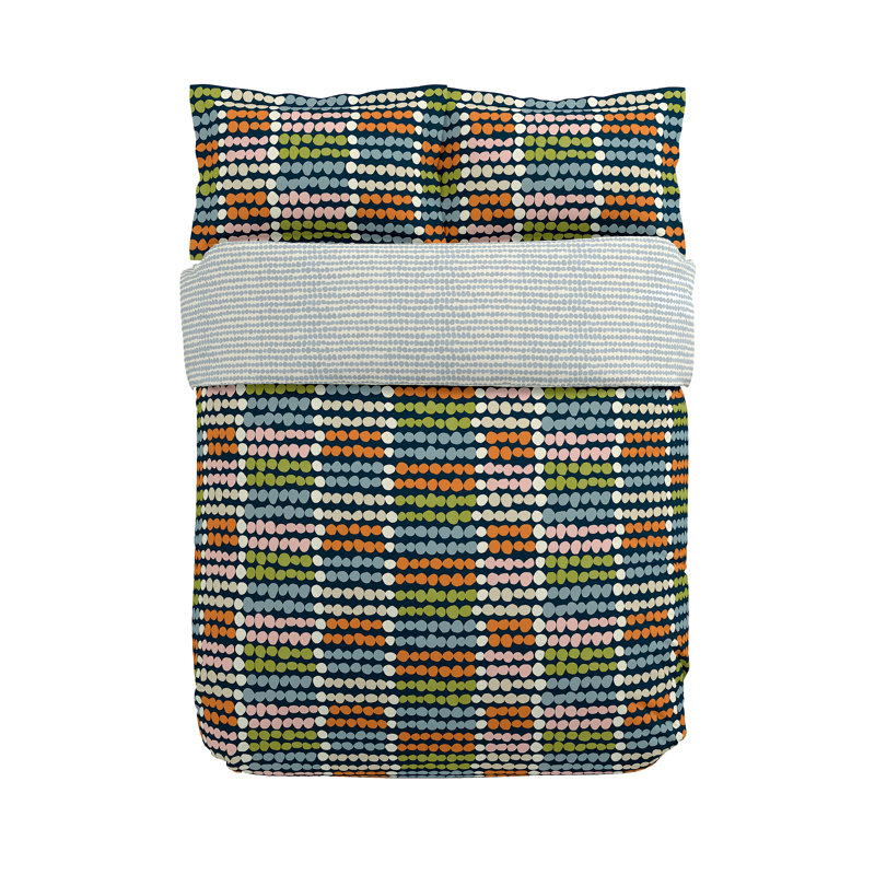 Polka Cotton Block Print [EU ONLY] Duvet Cover Set with Pillowcases, Single Duvet Cover + 1 Single Pillowcase