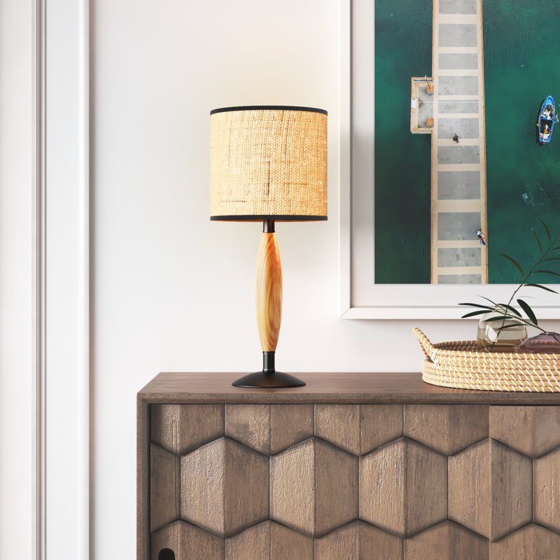 Lampe de table en bois massif Arceneaux
