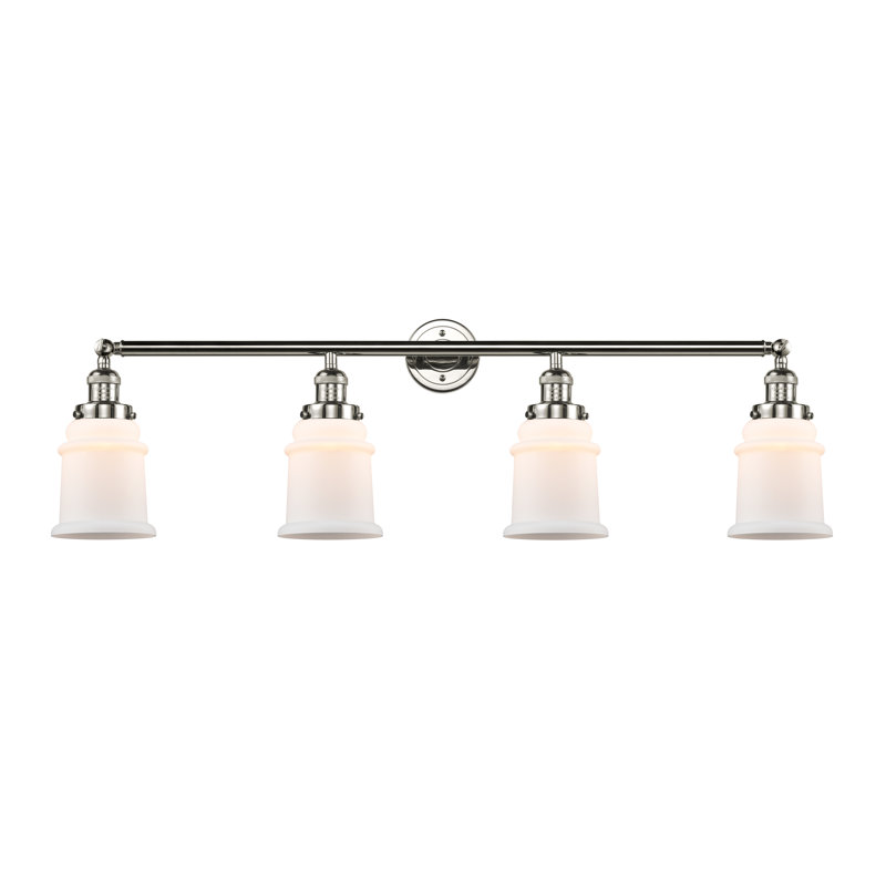 Galaviz 4 - Light Dimmable Vanity Light, Polished Nickel, Matte White, 6 Watt Vinage LED Bulb