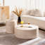Table basse ronde avec motif Mars pour le salon, table basse tambour moderne pour le salon, pas besoin d'assemblage (motif Mars)