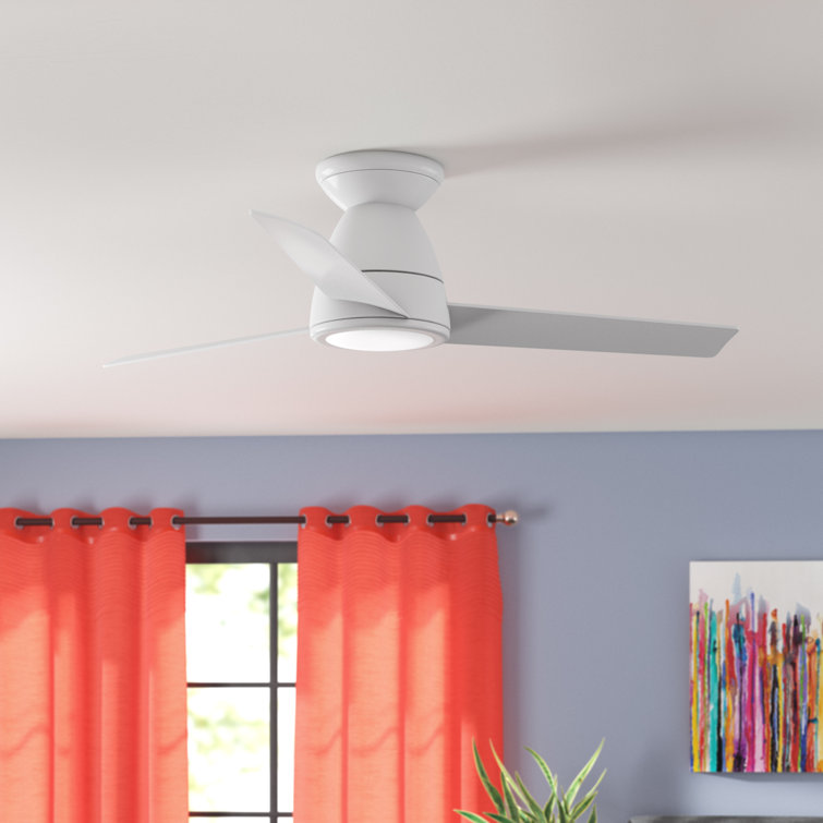 Tip Top 3 - Blade Smart Flush Mount Ceiling Fan with LED Light Kit and Bluetooth Remote Control Included Included