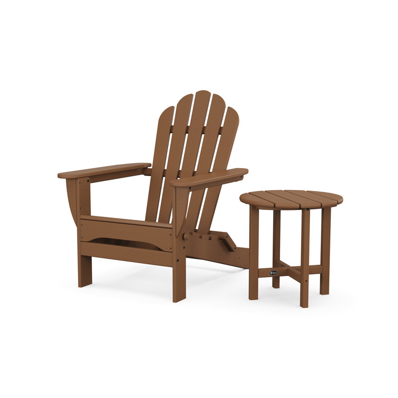 Monterey Bay Folding Adirondack Chair with Side Table, Tree House