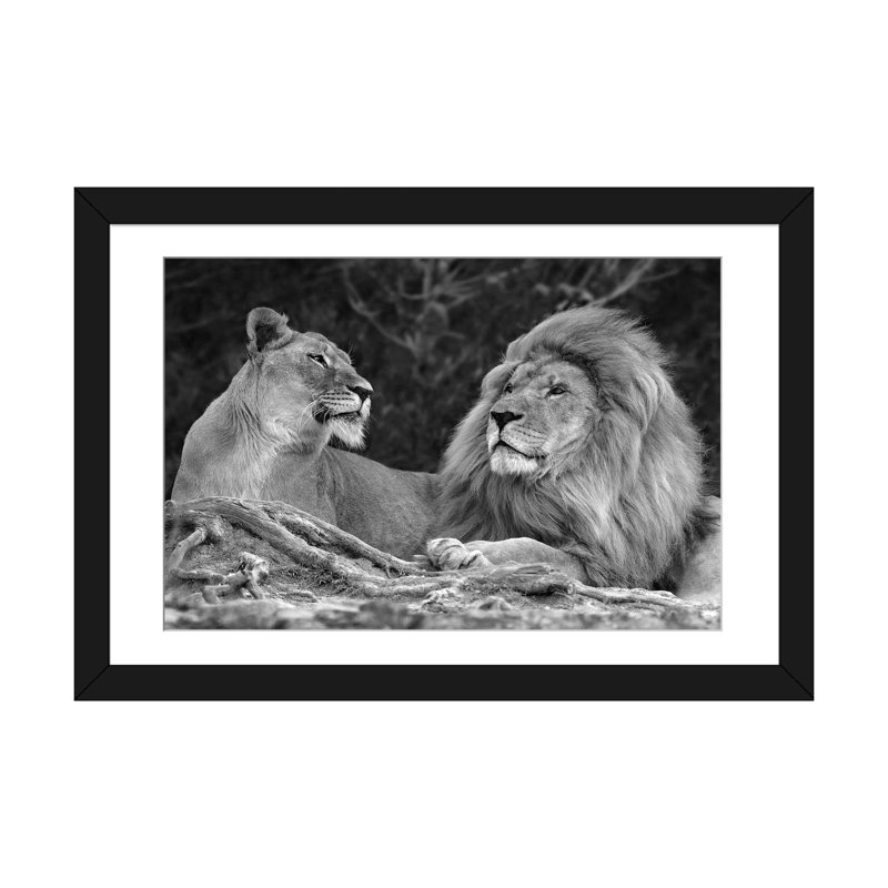 «Love», impression sur toile tendue, H 16 po x l 24 po x P 1 po, Papier d'art encadré noir, Blanc