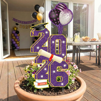 2026 Graduation Decorations - 3.5FT Large Class 2026 Graduation Yard Sign Yard Decorations Congrats Graduation Lawn Signs 2026 Grad Yard Signs With Stakes For Outdoor Indoor Congrats Graduation Party Decoration Supplies