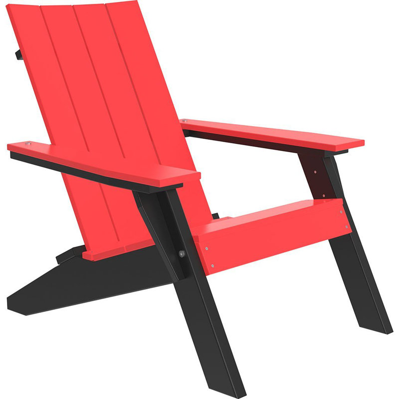 Chaise adirondack pliante en plastique Giraud, Rouge / Noir
