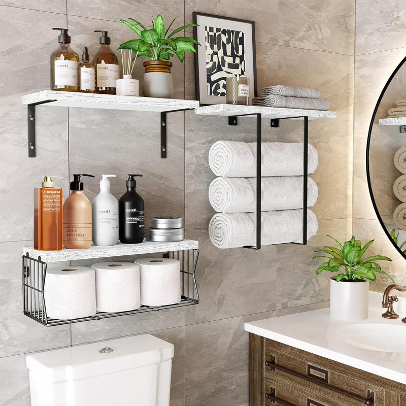 Rangement pour salle de bain Kynlee, Blanc