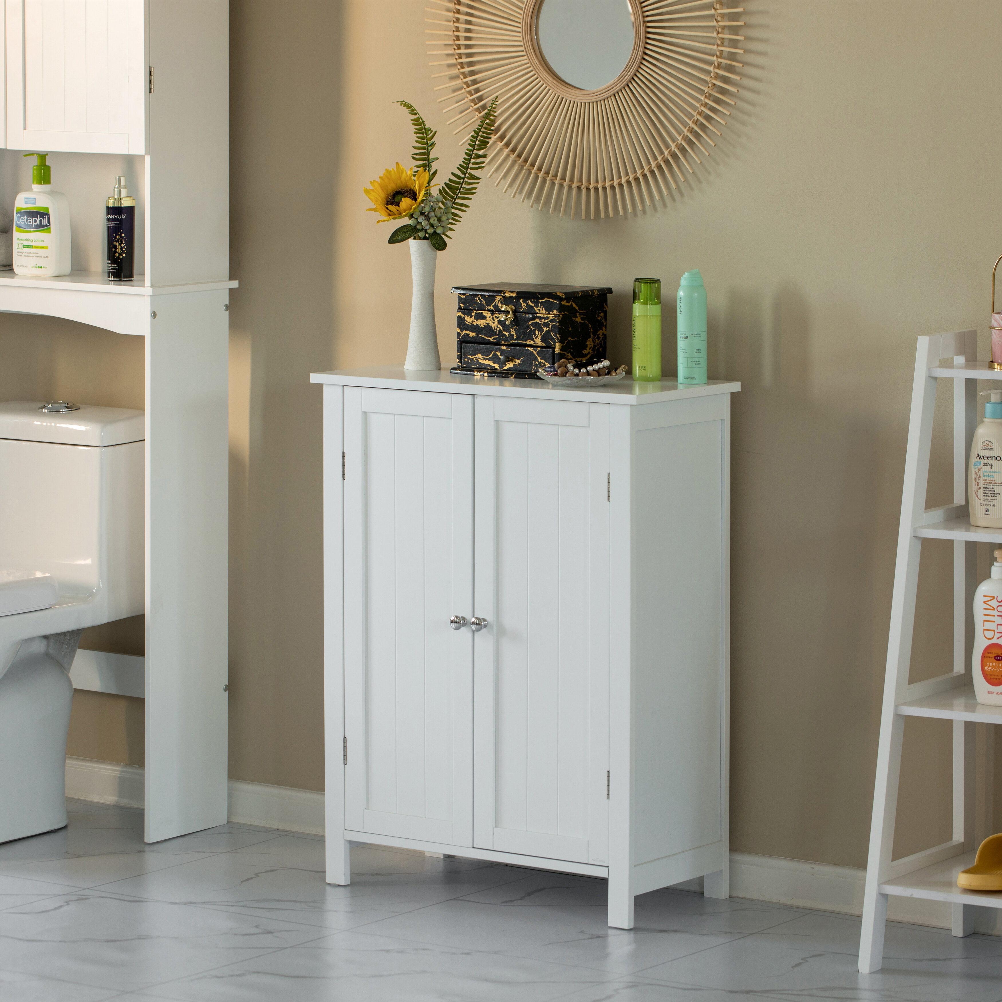 Almetter Freestanding Bathroom Cabinet with Drawers