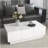 Multifunctional Coffee Table with 2 large Hidden Storage Compartment, Extendable Cocktail Table with 2 Drawers, High-gloss Center Table with Sliding Top for Living Room-111115915