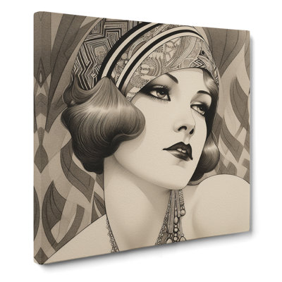 Art Deco Woman Drawing - Print