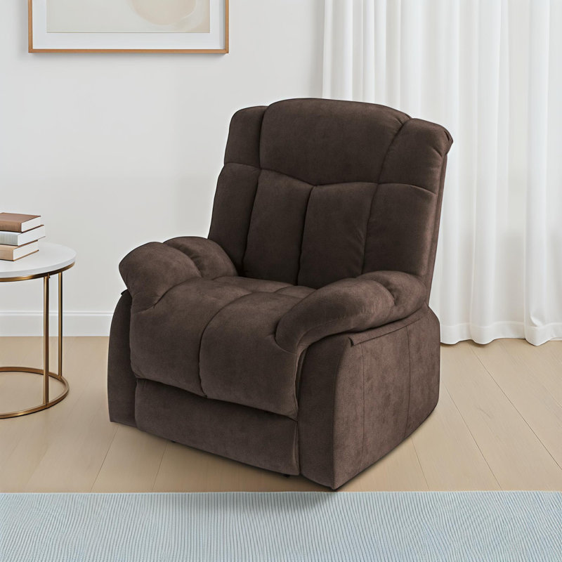 Fauteuil inclinable lève-personne en microfibre 36,6 po, Microfibre brun foncé