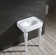 Derrah White Ceramic Rectangular Console Bathroom Sink with Overflow