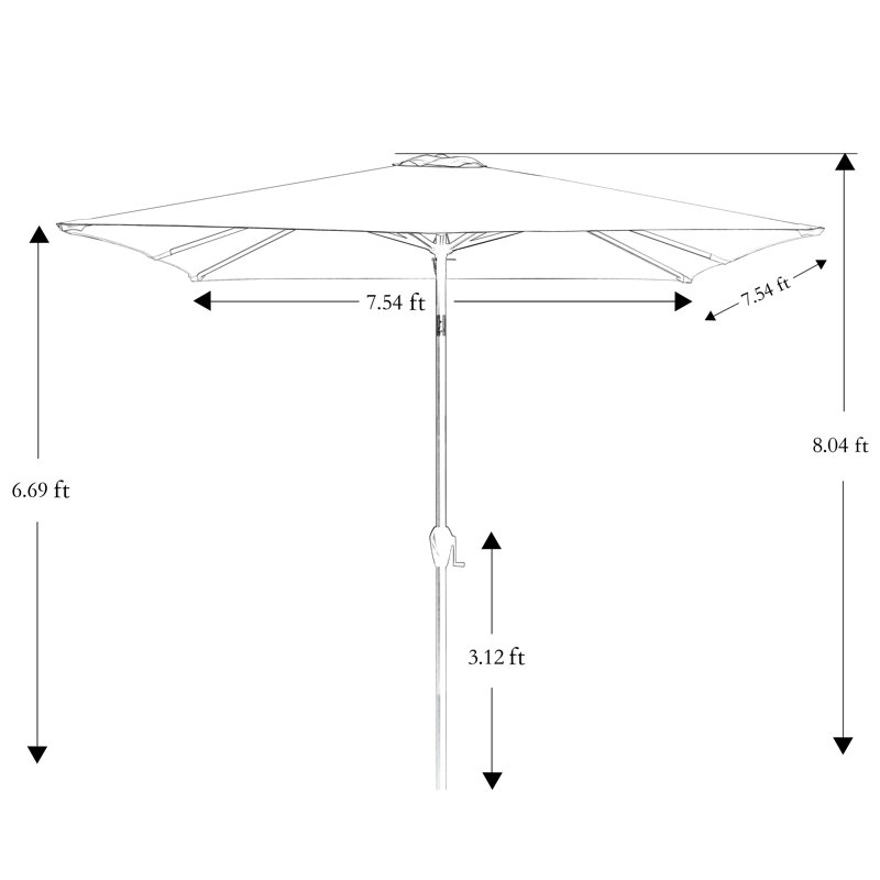 Parasol de marché carré Myari, Beige