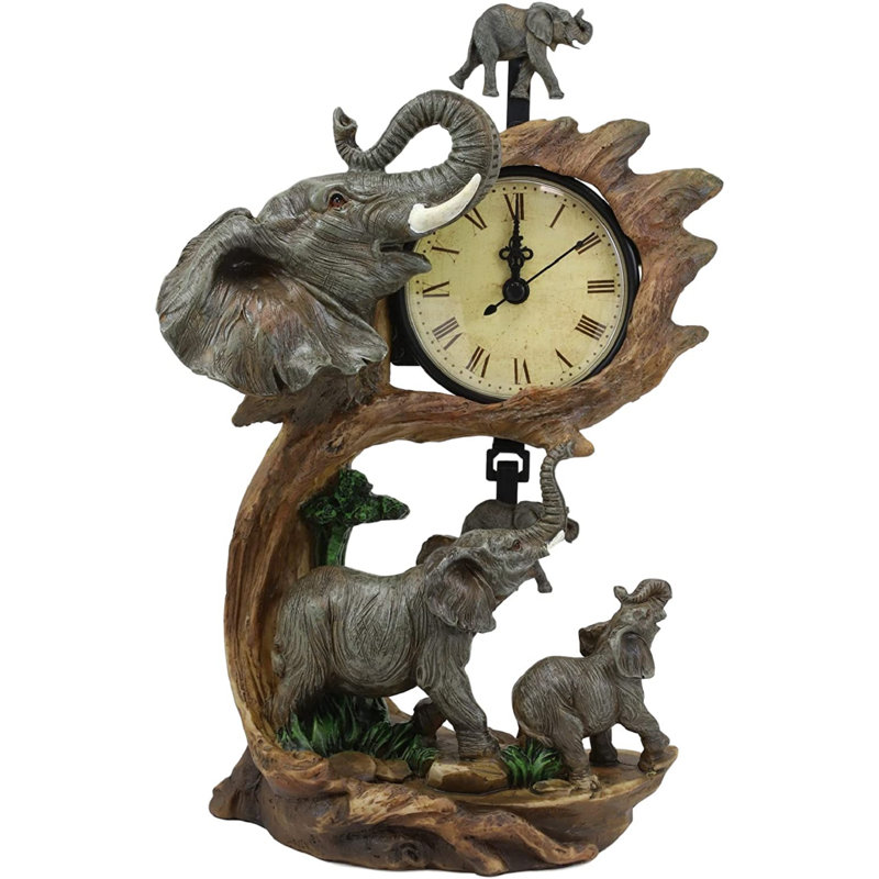 Horloge de table analogique à quartz en brun