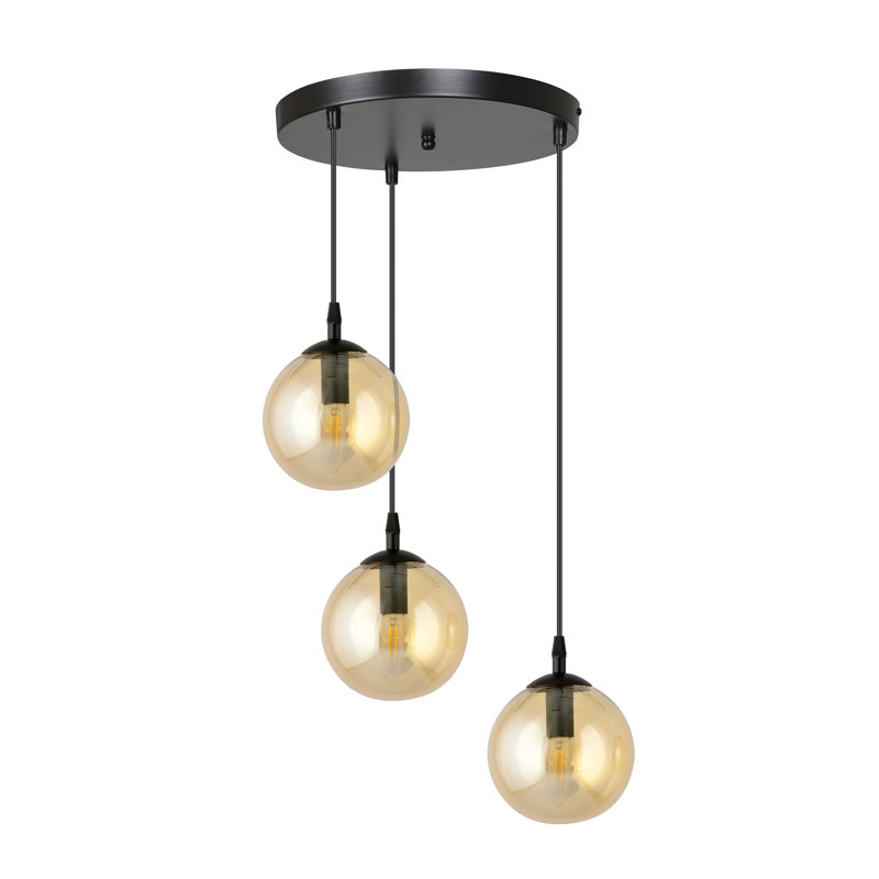 Harley 3 - Light Gold/Black Sphere Pendant