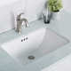 Elavo White Ceramic Rectangular Undermount Bathroom Sink with Overflow