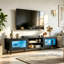 Meuble télé et table basse modernes à DEL pour salon (ensemble de 2)-133872410